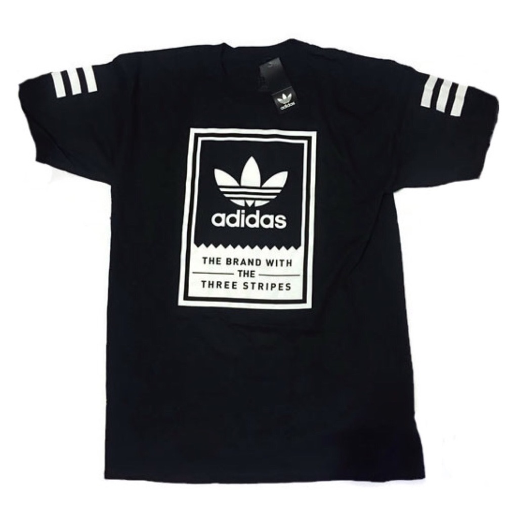 Adidas Shoes Classic Vintage Trefoil Black T Shirt